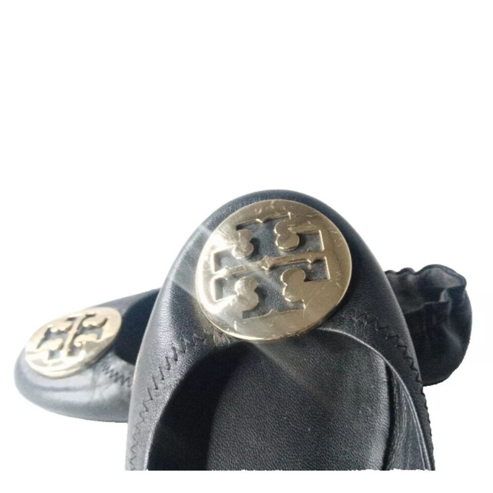 Tory Burch Minnie Travel Ballet Shoes Women's Size 6~Black/Gold - Picture 6 of 10